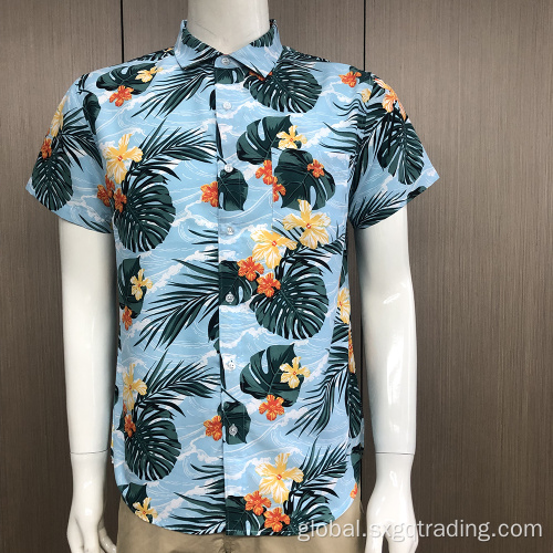 Multi-color Short Sleeve Shirts Printed 100% polyester holiday shirt Supplier